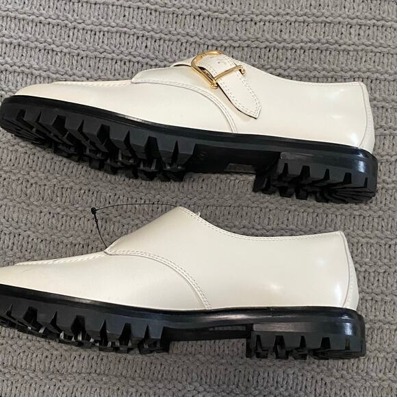 J. Crew Ivory Patent Leather Platform Loafers Woman’s Size 7.5 Preppy minimalist - Picture 8 of 11